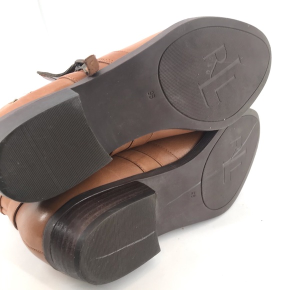 Lauren Ralph Lauren Leather Tan Brown Bootie Sz 9 - Picture 4 of 8
